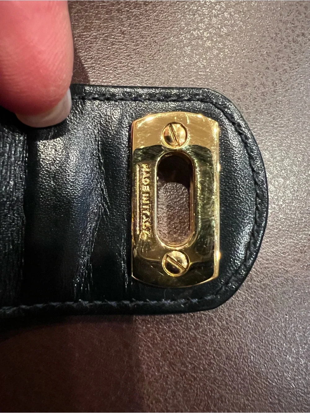 Salvatore Ferragamo Men's Blue Bifold Wallet Logo Accents Gold-Tone Hardware